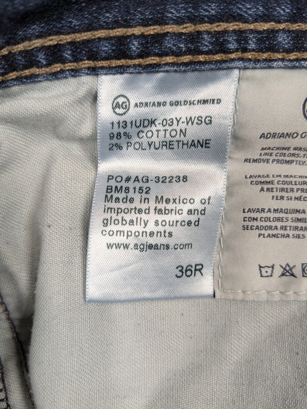 AG Adriano Goldschmied Mens 36 Matchbox Slim Straight Blue Stretch Jeans - Picture 15 of 16